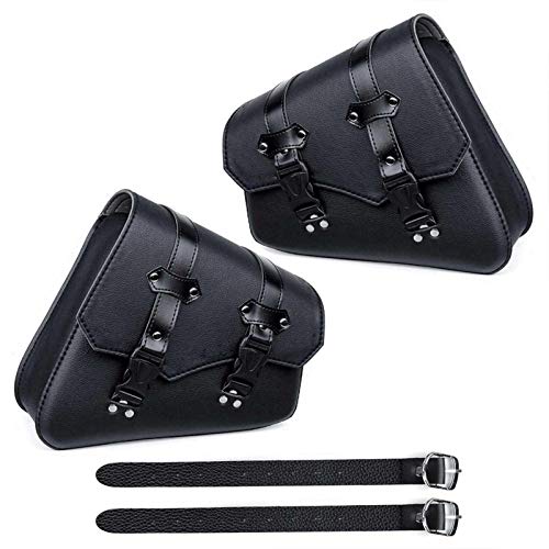 tulipes PCS Black Motorcycle Saddle Bag PU Cuero Slant Motorcycle Saddlebag Set Accesorios de Motocicleta superbly