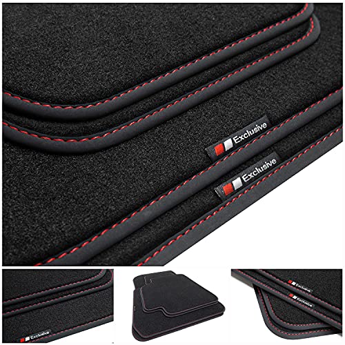 tuning-art BEF819 Alfombrillas Adecuado para Ford Transit Tourneo Courier 2014-, Costura:Rojo