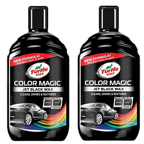 Turtle Wax Color Magic 52708#2Pack de 2 esmaltes para pintura de coche restauran el color y el brillo negro, 2 unidades de 500 ml