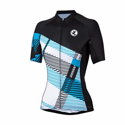 Uglyfrog Designs Women Wear Mujer Manga Corta Ciclismo Jersey Full Zip Humedad Wicking, Transpirable Running Tops - Bike Biking Shirt de Uglyfrog