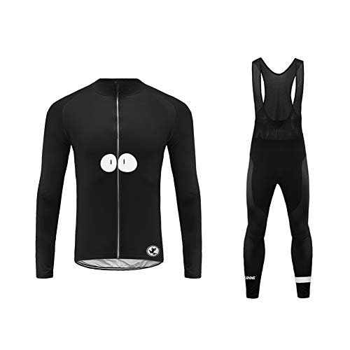 Uglyfrog Ropa Ciclismo Hombre De Invierno con 20D Acolchado De Gel, Conjunto Culotte Traje Largo Ciclismo Calentita Cortavientos, Maillot Ciclismo + Pantalon/Parte Superior Separada