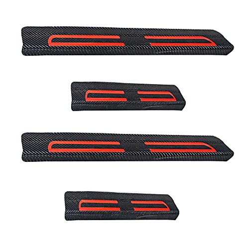 umbral de la puerta del coche para Mitsubishi L200 Outlander ASX reflectante fibra de carbono etiqueta automotriz puerta entrada guardias 4 unids rojo