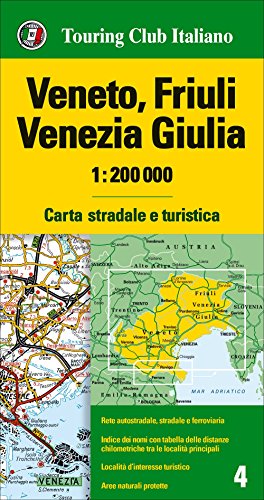 Veneto, Friuli Venezia Giulia 1:200.000. Carta stradale e turistica. Ediz. multilingue (Carte regionali 1:200.000)