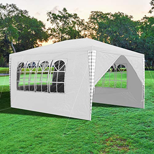 wolketon Carpa de jardín 3x4m Impermeable Cenador Gazebo con 4 Paredes, Protección UV 50+, Pabellon de Jardin Blanco Event Shelter para Patio, Camping, Playa, Fiestas