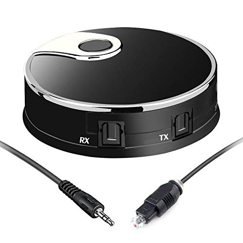 YETOR Transmisor Bluetooth 5.0 Adaptador de audio Bluetooth, con óptica digital TOSLINK de 3,5 mm, ideal para Smart TV, PC, sistema de sonido de transmisión de música (YET-TX12)