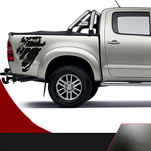 YKANZS   Etiquetas engomadas del Coche del Vinilo del gráfico del gradiente de la Textura de la Carretera 4X4 , para Toyota hilux revo y Vigo 2015 2016 2017 2018