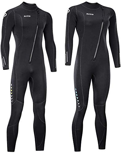 ZCCO Traje de Neopreno Ultra elástico de 3 mm con Cremallera Frontal, Traje de Buceo Completo, una Pieza para Hombres y Mujeres, esnórquel, Buceo, natación, Surf (Hombre XX-Large