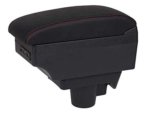 ZDNB Consola del Brazo Central De La Caja del Reposabrazos del Coche para Opel para Astra 2011 High Protehne Rojo Hilo De Doble Capa Reposabrazos del Coche Consola Central Función De Carga con PU