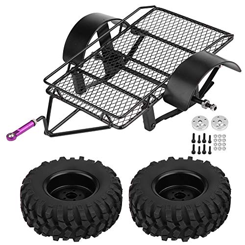 Zouminyy 【??????】 Remolque de Metal con neumáticos de 90 mm para Axial SCX10 D90 Traxxas HSP 1/10 RC Crawler Car