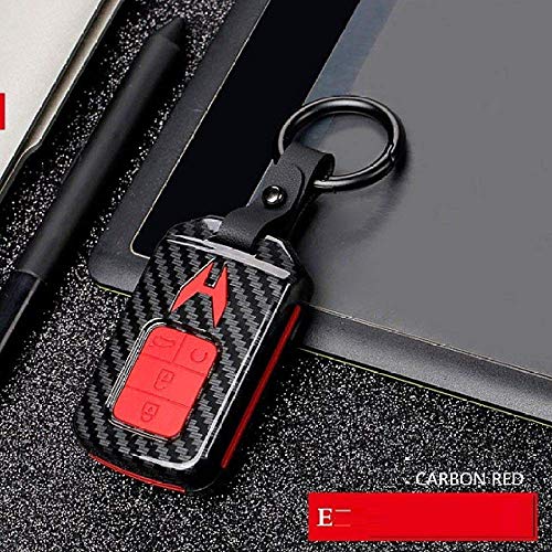 ZY Clave Caso de Carbono Llave del Coche de la Caja for Toyota Corolla CHR CHR 2019 Camry RAV4 Auris Yaris Avensis T25 Llavero Bolsa Remoto Fob P LOLDF1 (Color : E Carbon Red)