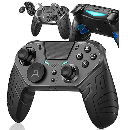 ZZYJYALG Consola de Controlador de Juego inalámbrico para 4 Joystick de Gamepad con Soporte de botón Atrás Programable Turbo Compatible con Playstation 4 / PS4 Slim / PS4 Pro/Windows/PC / iOS13