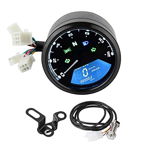 12 V Pantalla Digital LCD Universal de la Motocicleta Velocímetro Cuentakilómetros Tacómetro Medidor de Combustible Indicador