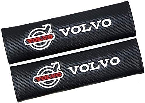 2 Piezas Fibras Carbono Cinturón de Seguridad Almohadillas para Volvo V40 V50 V60 V70 S40 S60 S60l S70 S80 S90 Xc40 All Models, Cómodo Hombro Pad Proteccion Coche Interior DecoracióN Accesorios