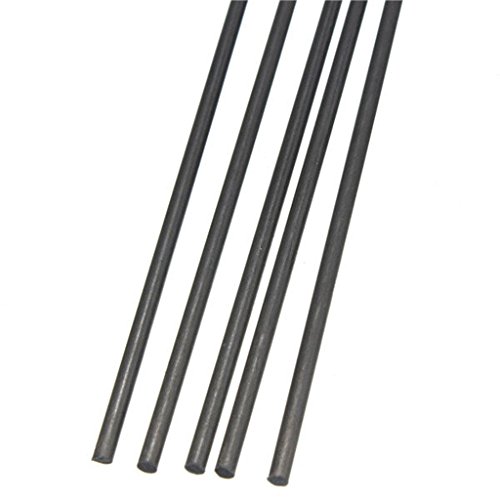 5 varillas de fibra de carbono de 2 mm de diámetro x 500 mm para RC Airplane Matte Pole