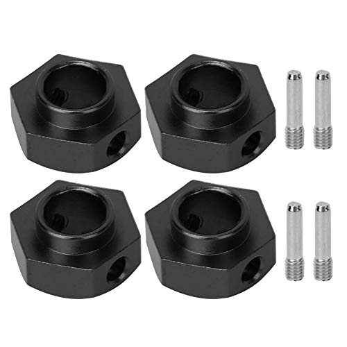 Adaptador Hexagonal RC Keenso Adaptador Hexagonal de Metal, Adaptador de Cubos hexagonales de Rueda de Metal de 12 mm Repuestos de Control Remoto Aptos para Traxxas TRX-4 RC Crawler(Negro 8269BL)