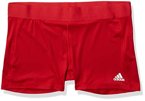 adidas Medias Cortas Alphaskin de Voleibol de 4 Pulgadas para Mujer, Alphaskin - Mallas Cortas de Voleibol (10 cm, 12,7 cm), Mujer, Color Team Power Rojo/Blanco, tamaño XL