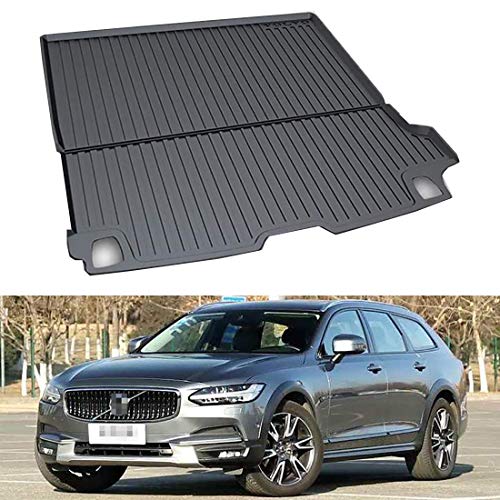 Alfombrilla de carga para maletero trasero de coche para Vo-lvo V90 Cross Country bandeja de forro de maletero de almacenamiento trasero de goma negra a medida alfombra protectora de barro impermeable