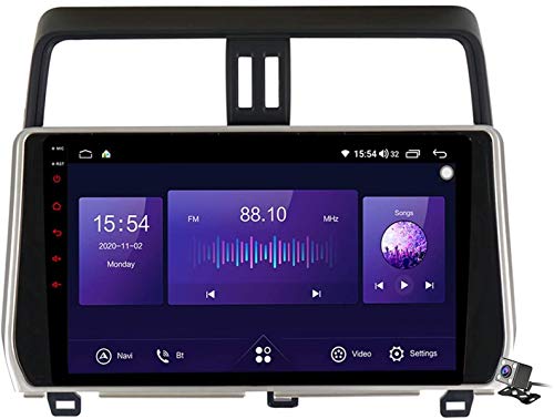 Android 9.1 GPS Navigation Stereo Radio para Toyota Land Cruiser Prado 150 2017-2018, 10" Pantalla Coche Media Player Soporte Carpaly/5G FM RDS/Control Volante/Bluetooth Hands-Free