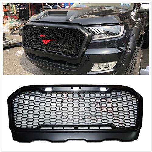 AniFM Frente Racing Grille Raptor Volantes Máscara de Parachoques Delantero para Ranger T7 2015-2018 Pickup Parts Accesorios DE Parrilla Accesorios modificados,Redhorse