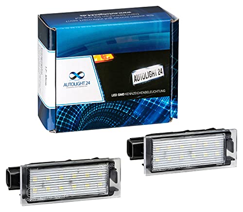 AUTOLIGHT 24 Iluminación LED de matrícula de alta calidad para Clio Espace Laguna Kadjar Vel Satis Master