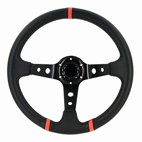 AutoStyle ec-sw299 Universal Volante, continúa negro/anillos rojo