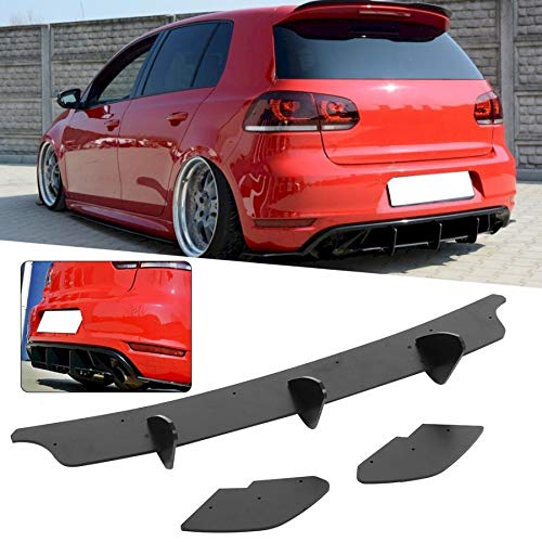 Blossion Negro Mate difusor del Tope Posterior con el Lado divisores for Volkswagen Golf 6 GTI 2009 2010 2011 2012 2013