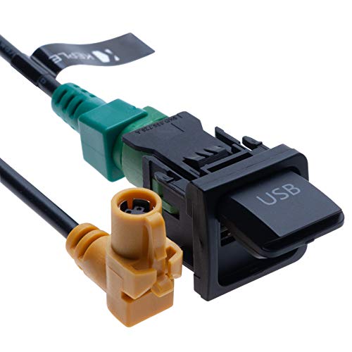 Conmutador USB y arnés de conexión RCD510 RNS315 Compatible con Bora Passat Polo Jetta MK5 Rabbit Golf MK6 Sagitar Scirocco Touran Tiguan | Cable de 4 Clavijas para vehículo Radio | 1m