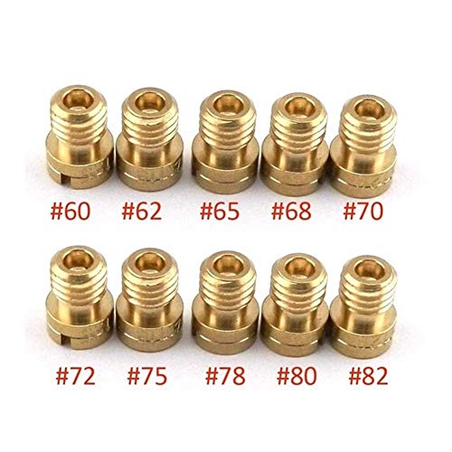 Cuidado de la motocicleta del coche Pack de 10pcs M5 principal Jet 5 mm for Keihin PWK OKO KOSO carburador 125cc 150cc CVK PZ27 PZ30 152QMI 157QMJ inyector piezas de la vespa Accesorios de carburador