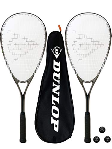 Dunlop Biotec X-Lite Series Raquetas de Squash x 2 + Fundas y 3 Bolas de Squash (Varias Opciones) (Biotec X-Lite Silver)