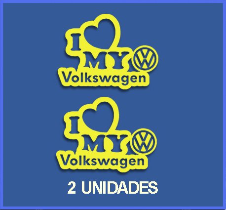 Ecoshirt QP-XKDO-4M0Q Pegatinas I Love My Volkswagen Dr1085 Vinilo Adesivi Decal Aufkleber Клей Stickers Car Voiture Sport Racing, Amarillo