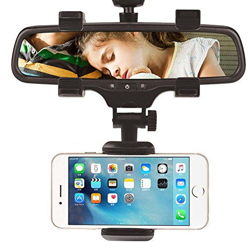 Freall Soporte de Coche retrovisor Soporte de Coche Universal Smartphone teléfono Móvil vehículo Soporte para Apple/iPhone X/6/7/7s/8/Android/Samsung Galaxy S6/S5/teléfonos Móviles GPS de Navegación