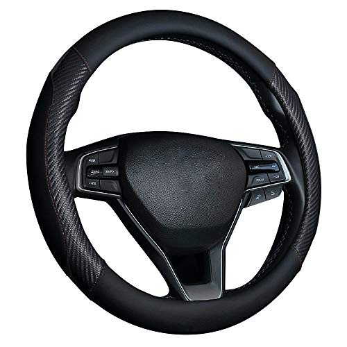 FREESOO Funda Volante Coche Cubierta de Volante de Cuero de Microfibra Antideslizante Suave Universal 37-38 cm Automóvil Adecuado para Todas las Estaciones Elegante