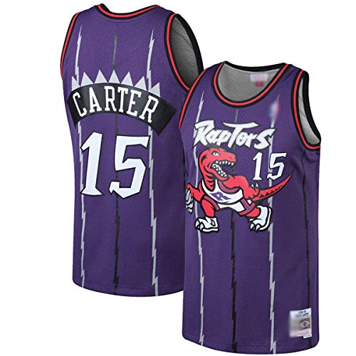 FTING Camisetas de entrenamiento de baloncesto al aire libre Vince Toronto NO.15 Púrpura, Raptors Carter 1998-99 Hardwood Classics Swingman Jersey camisas para hombres