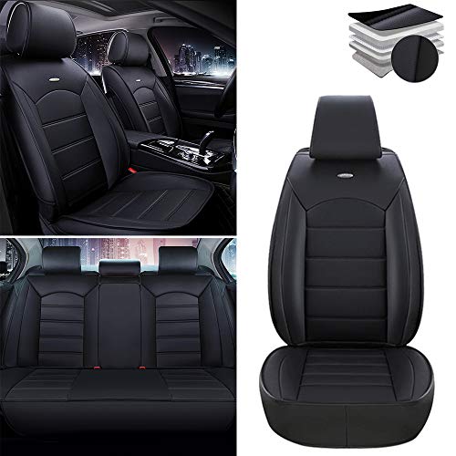 Funda de Asiento de Coche para Volvo C30 C70 S40 S60 S80 S90 V40 V50 V60 XC40 XC60 XC70 XC90,Cuero de Lujo Impermeable, Compatible con airbagJuego Completo - Estándares Negro