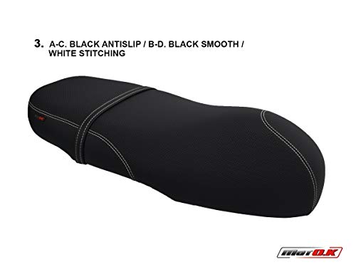 Funda de Asiento para Vespa GT200L Granturismo Negro-Costura Blanca