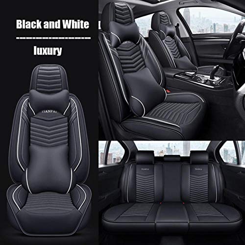 Fundas Asientos Coche Universales para Volvo Todos los Modelos S60 S80 C30 S40 V40 V60 XC-Classi V90 Xc70 Xc60 Xc90 S90 Car Styling Accesorios Coche, Lujo Blanco Negro