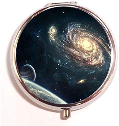 Galaxy Planet Star Universe Space Fashion Style Rectángulo Pastillero Plata Joyero, Monedero