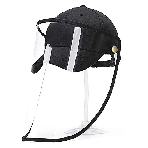 Gorra de béisbol Neutral para Adultos con protección UV, protección contra el Polvo, protección Solar y Visera Transparente para protección pública al Aire Libre (B)