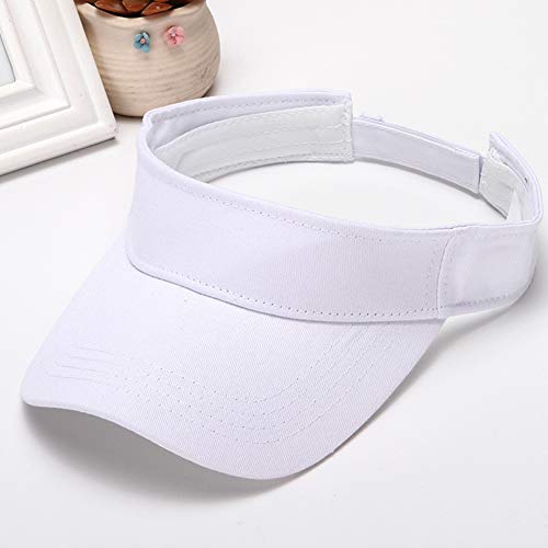 Gorra Verano Peso Ligero Visera Elegante Golf Sólido Tenis Casual Hombres Mujeres Senderismo Moda Llanura Deportes al Aire Libre(Blanco)