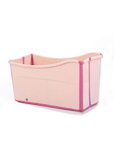 Gweat Kids Portable Bañera Plegable Piscina Grande Independiente Bañera de Esquina Balde de baño para Adultos/Adultos Mayores Aumento, Largo Tiempo de Aislamiento con Cubierta (Rosa/Azul)