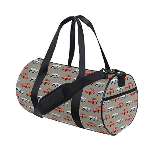 HARXISE Bolsa de Viaje，Autos Vintage Vehículo Deportivo Imprimir,Bolsa de Deporte con Compartimento para Sports Gym Bag