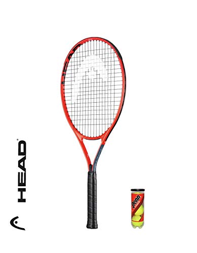 Head Radical Junior - Raqueta de tenis + 3 pelotas de tenis (varias opciones) (19 pulgadas x 1 raqueta)