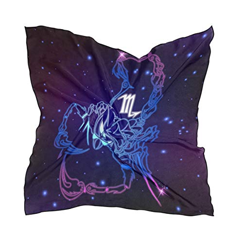 Head Wraps Impresión ligera 60 × 60 CM Square Horse Universe Sky Galaxy Constellation Scorpio Pañuelo en la cabeza Chal Bufanda para mujeres Damas