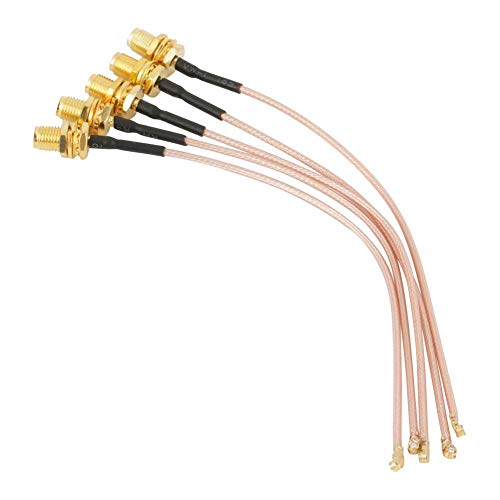 Hilitand Adaptador coaxial Hembra del Conector del Cable coaxial de 5pcs SMA a UFL/u.FL/IPX/IPEX RF Asamblea 50Ω el 15cm