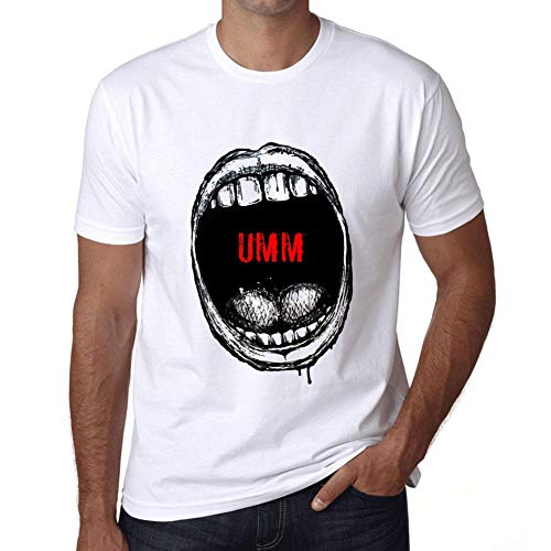 Hombre Camiseta Vintage T-Shirt Gráfico Mouth Expressions UMM Blanco