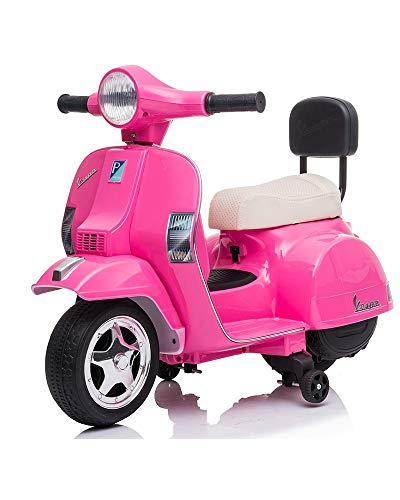 Indalchess Mini-Vespa Infantil 6V para NIÑOS DE 1 A 3 AÑOS, Rosa-Pink - AT-MINIVESPPINK