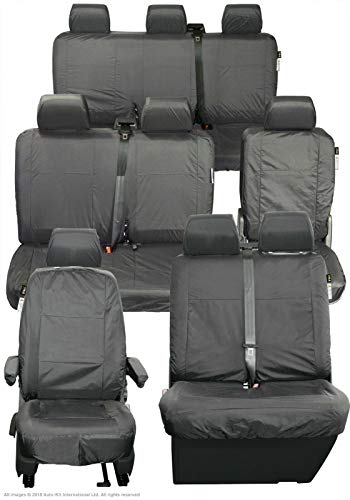 Inka - Juego de fundas de asiento impermeables totalmente a medida, color gris para VolksWagen Transporter T5.1 Shuttle