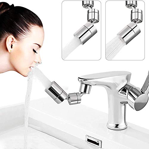 Juyuntong Universal Splash Filter Faucet - 1080 Degree Swivel Sink Faucet Aerator, Dual-Modes Swivel Kitchen Bubble Tap Head Spray Nozzle with Net Filter Leakproof Design