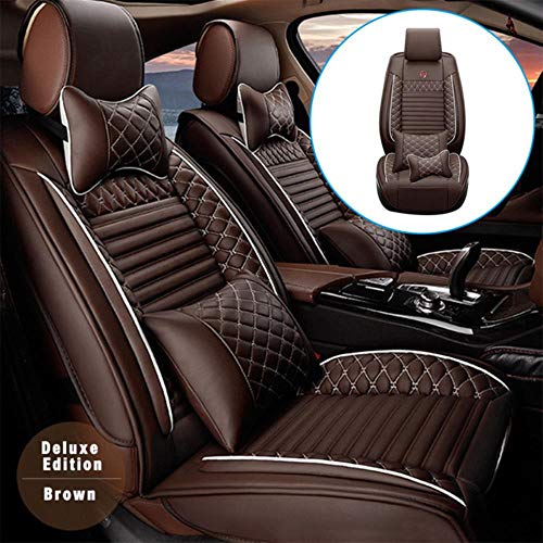 JYPZSH Fundas Asientos Coche Universales para Volkswagen Amarok Canyon Aventura Amarok Atlas Atlas Normal Beetle A4 A5 Beetle Convertible-Brown