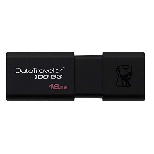 Kingston DataTraveler 100 G3 -DT100G3/16GB, USB 3.0, Flash Drive, 16 GB, Negro